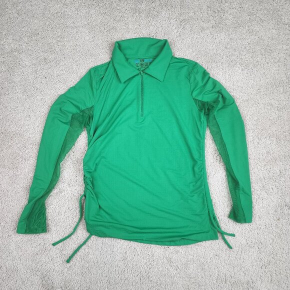 Ibkul 1/4 Zip Pullover Womens Size Small Green Long Sleeve Golf Shirt SPF 50+ - Picture 1 of 6